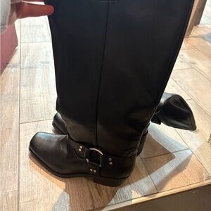 Black Knee-High Leather Boots
